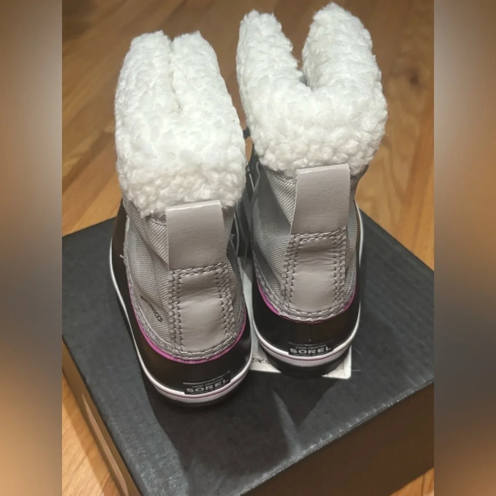 Sorel CHILDREN'S YOOT PAC™ NYLON BOOT Gray/Pink Little Kids Size 11